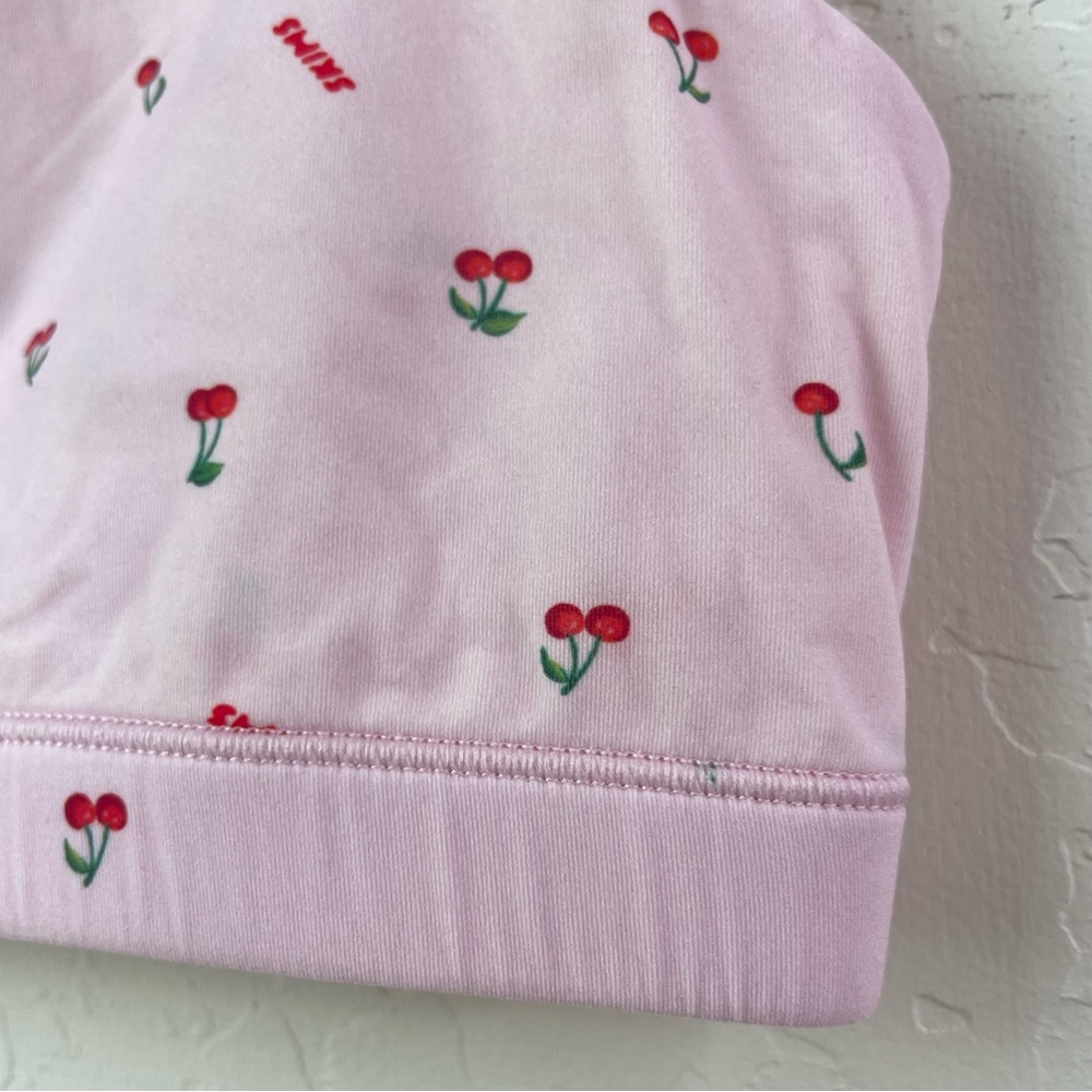 SKIMS Fits Everybody Scoop Pink Cherry Print Bralette - Picture 8 of 16